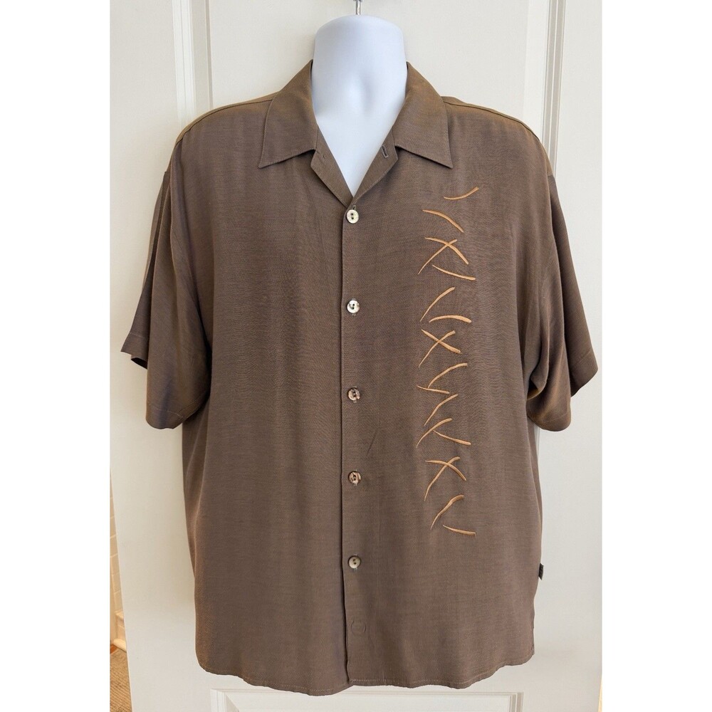 Michael Brandon Men’s Short Sleeve Camp Shirt, Large, EUC